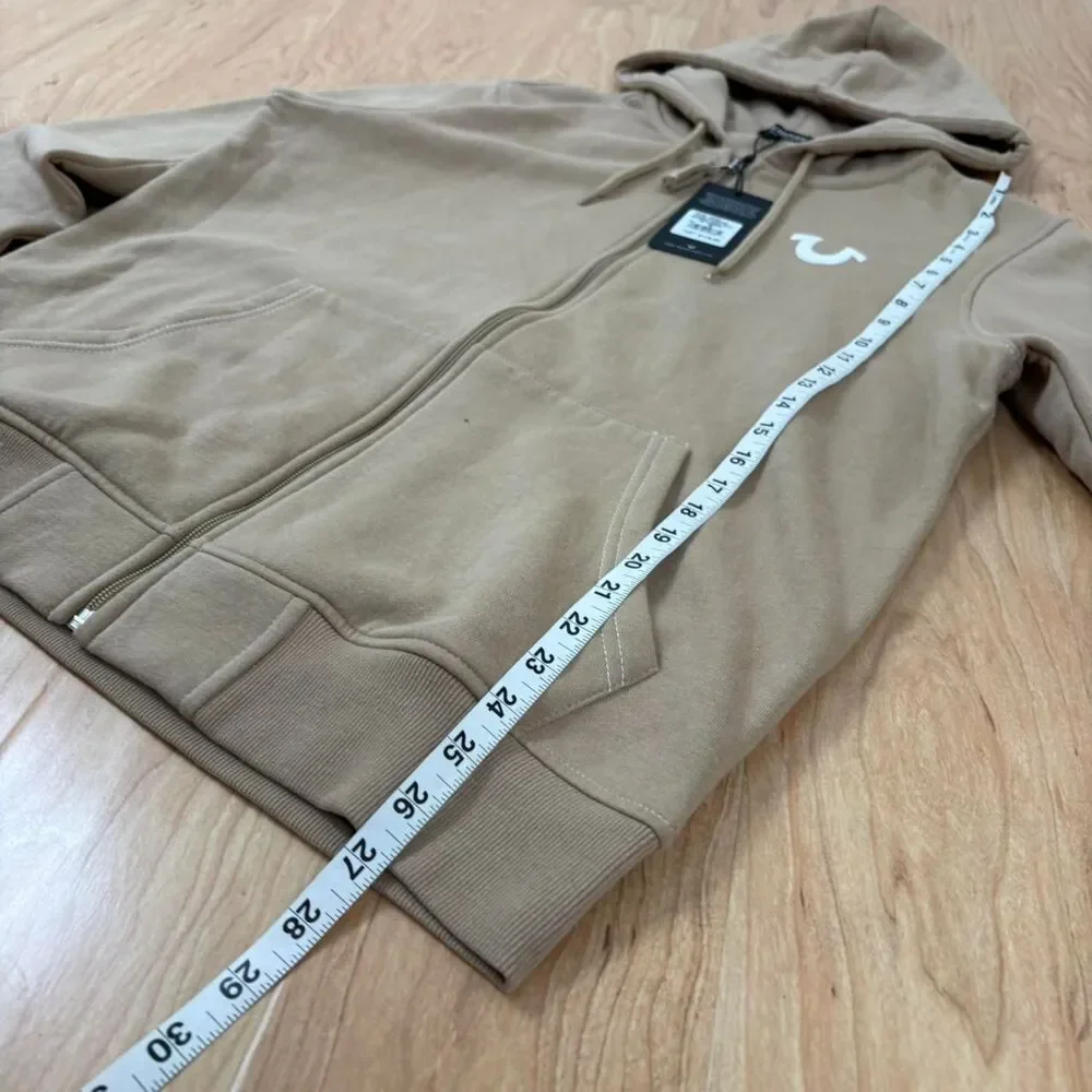 True-religion Men's Tan and Brown Hoodie